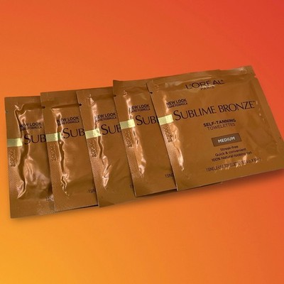L'Oreal Paris Sublime Bronze Self-Tan Towelettes Medium Streak Free Body x5