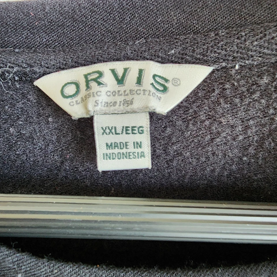 Orvis Mens Fleece Sweater Round Neck Black XXL Soft Touch - Image 2 of 4