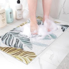Non Slip Shower Mats for Inside Shower, 16x24 Inch Soft PVC Loofah Shower Mat,
