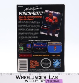 Cartucho de juego Mike Tyson's Punch-Out con caja + papeleo 1987 NES vintage