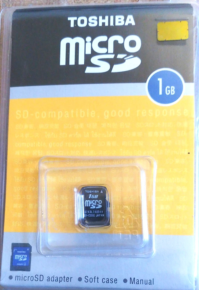 Original Authentic Toshiba 1GB MicroSD Memory Card. Blister Pack, MADE IN JAPAN. - Image 2 of 4