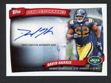 2010 Topps DAVID HARRIS New York Jets Peak Performance AUTO