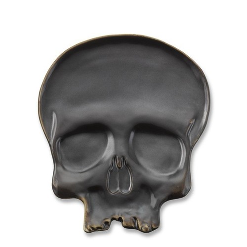 NEU Williams Sonoma HALLOWEEN TOTENKOPF Set/8 Teller Skellie Herbst Urlaub Skelett