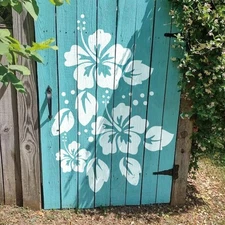 Large Flower Stencils Hibiscus Floral Stencils for Painting for Wood Garden F...