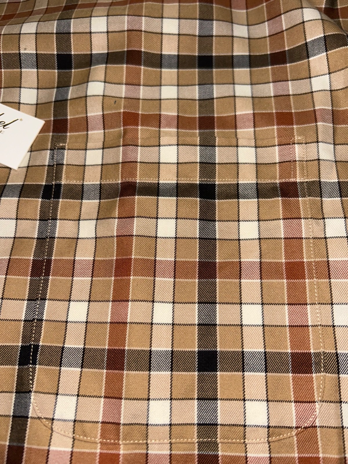 NWT's Roundtree & Yorke Gold Label Non Iron Brown Multicolor Shirt 3XB 3XLB Big