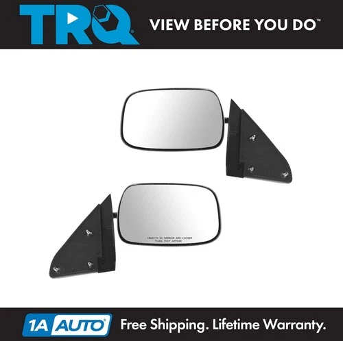 TRQ Manual Side View Mirrors Stainless Steel Pair Set for Chevy GMC Pickup Truck