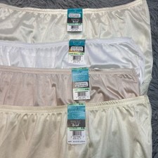 Lot Of 4 Vanity Fair Lace Brief 8/XL Fawn Star-White Cndleglow