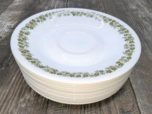 Corelle Corning CRAZY DAISY SET OF 13 Pc6 1/4" Spring Blossom Tea Saucers Dishes