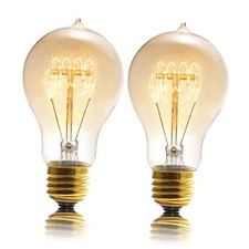 A19 Incandescent Light Bulbs 40W E6 Dimmable Edison Bulbs Pack 2 40w Amber