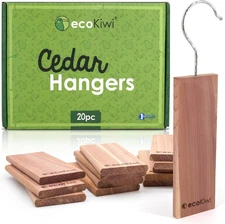 Cedar Blocks for Clothes Storage - 20 Pack Hang Ups - 100% Natural Aromatic Ceda