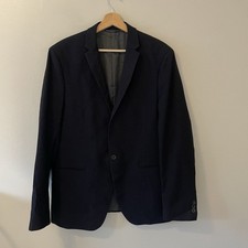 Men s Theory Wool Suit Jacket Navy Blue Sz 42 Reg Blazer Tailored Sports Coat