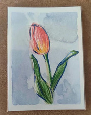 ACEO: Original Watercolor Painting (6.4 x 8.9 cm) Tulip 3/3 by Lenahui