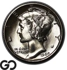 1940-S Mercury Dime, Full Bands, Solid Gem BU++ FSB