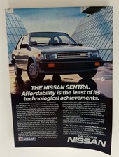 1985 Nissan Sentra Vintage Print Ad 1980s Retro Auto Car Garage Wall Art