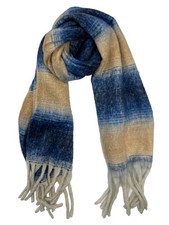Luxurious Winter Scarf, Multicoloured Striped Pattern, Soft Fluffy Material with