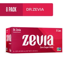 Zevia Zero Calorie, No sugar Dr. Zevia soda Pop, 12 fl Oz, 8pack cans...
