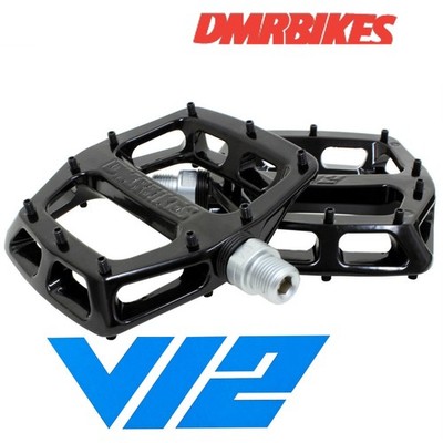 DMR V12 Leichtmetall Flat Plattform Fahrrad Pedal 9/16'' Alu Achse schwarz