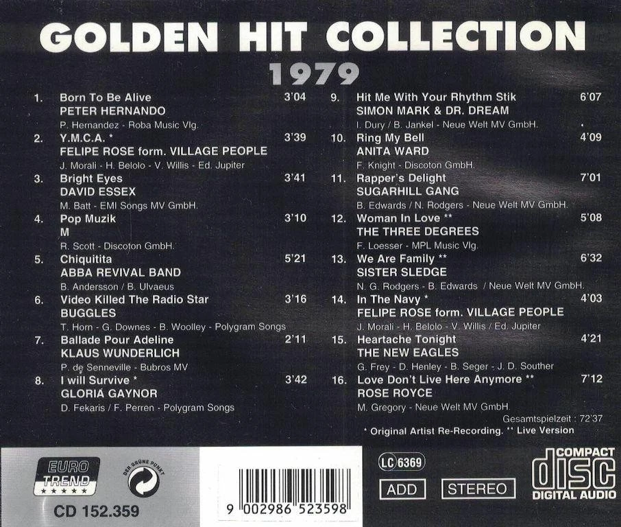 CD Various Artists - Golden Hit Collection 1979 - Bild 2 von 3