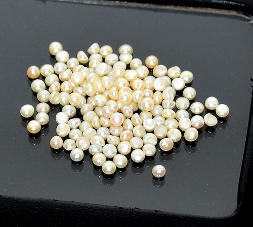 2.50 mm Fresh Water Pearl Round Cabochon Lot 50 Pcs 3.37 CTS Loose Gemstones - Picture 2 of 4