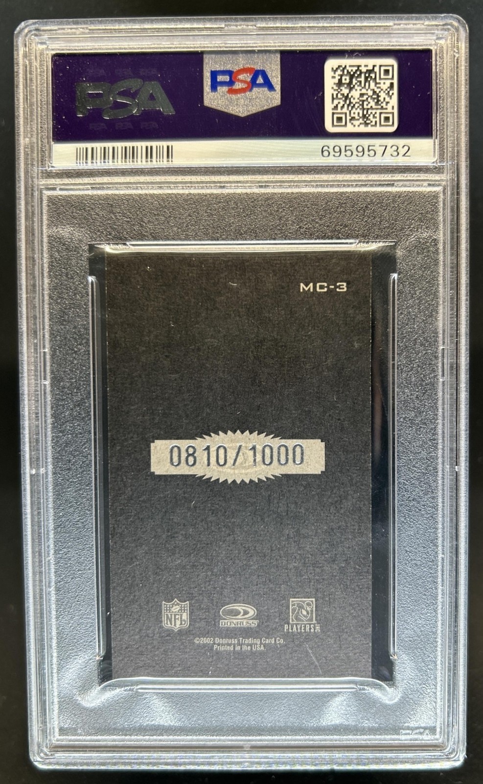2002 Donruss Gridiron Kings Tom Brady 1894 #/1000 Patriots PSA 7 view 2