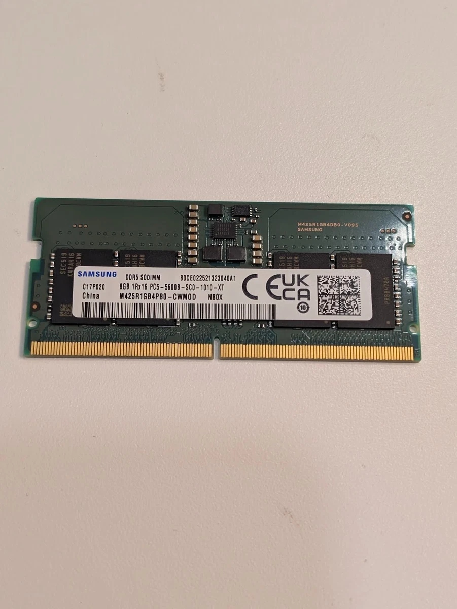 メモリー Samsung 8GB DDR5 5600MHz PC5-44800SODIMM Samsung 8GB 1Rx16 PC5-5600 SODIMM DDR5-44800 Non-ECC Laptop Memory
