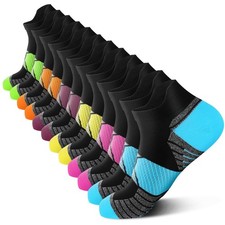 Compression Ankle Running Socks 6 Pairs Low Cut Arch Support Athletic