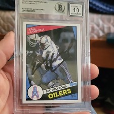 graded sports card beckett 10 earl campbell autographed 2009 upper deck oilers