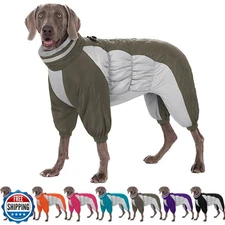 AOFITEE Large Dog Coat Warm Dog Jacket for Winter, Dogs Winter Coat with Harn
