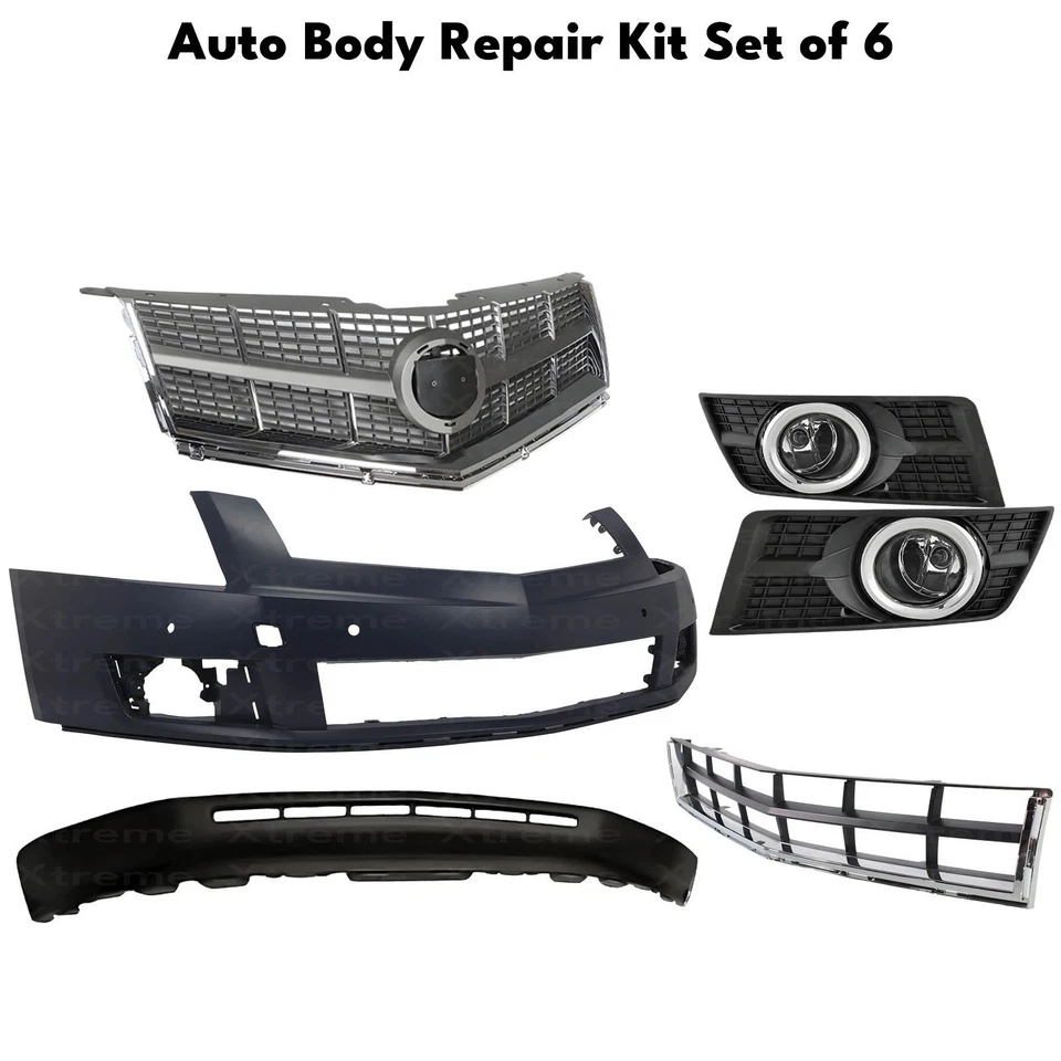 Front Bumper Cover Paintable & Grille Assembly Kit For 2010-2012 Cadillac SRX - Imagem 2 de 4