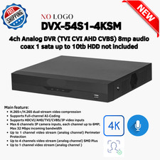 DVX-54S1-4KSM 4ch Analog DVR TVI CVI AHD CVBS 8mp audio coax 1 sata up to 10tb