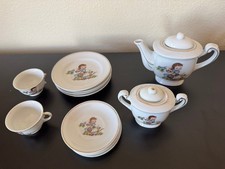 Grantcrest Child's Tea Set PARTIAL Girl w/Basket Birds No Creamer Only 1 Cup