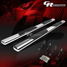 SILVER 5" OVAL SIDE STEP NERF BAR RUNNING BOARD KIT FOR 01-03 FORD F150 CREW CAB