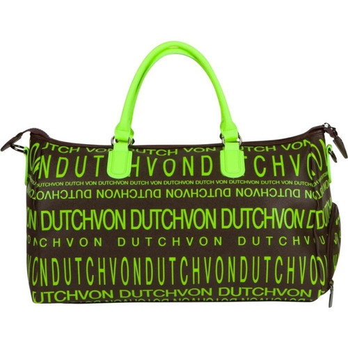 Von Dutch Monogram Brown and Lime Overnight Duffle Bag | NEU/NEU MIT ETIKETT!! 🤎💚🤎💚 - Bild 1 von 8