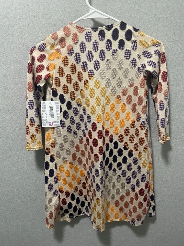 Cárdigan largo manga 3/4 Lularoe niñas talla 8 Foto 2 de 4