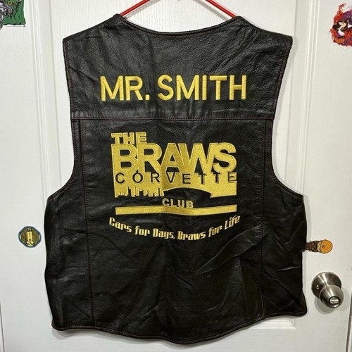 Vintage Corvette Racing Leather Vest
