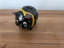 Vintage Pig Redware Piggy Bank Japan  hand painted VGC