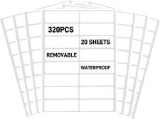 320PCS Removable Waterproof Labels 0.62x2.35 Inch for Bottles Jars Food Storage