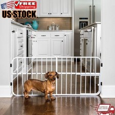 Expandable Pet Gate Walk-Thru W/ Small Door Pressure Mount Adjustable Safety New
