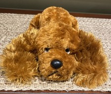 Vintage 1990s Russ Scotch Cocker Spaniel Plush Brown Dog Beanie 10" Long EUC