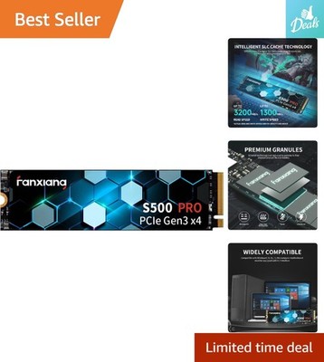 Lightning-Fast 512GB S500 Pro NVMe SSD with 3200MB/s Performance - Black Finish