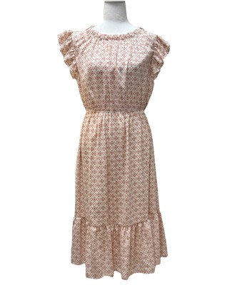 NWOT Ces Femme Geometric Flutter Sleeves Tier Dress size Medium