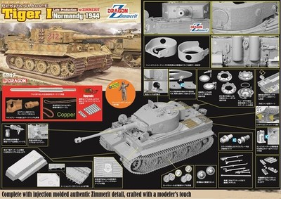 DRAGON 6947 Pz.Kpfw.VI Ausf.E Tiger I Late Production Normandy 1944 w/Zimmerit