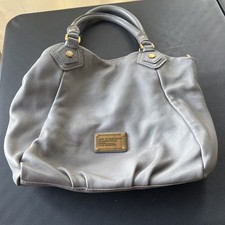 Vintage Marc By Marc Jacobs Q Fran Large Grey Pebbled Leather Shoulder Tote Bag