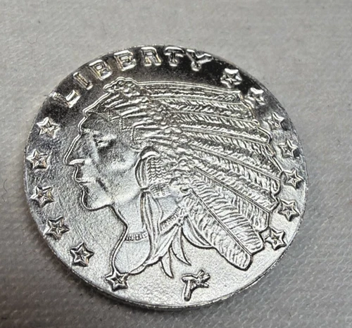 1/10 oz Fine Silver 999 Incuse Indian Round RARE
