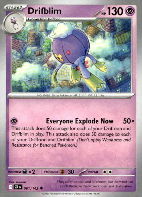 Drifblim Uncommon SV07: Stellar Crown 061/142 NM