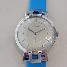 LeCoultre 18k Solid White Gold 33mm 1950s Mens Gambler Manual Wind RA650