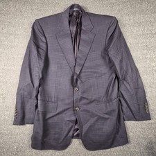 Brooks Brothers Madison Blazer 40R E Thomas Wool Blue Glen Plaid 2 Button Jacket