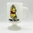 Vintage Disney Winnie the Pooh Milk Glass Pedestal Mug