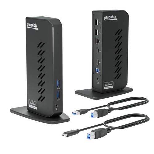 Plugable USB 3.0 and USB-C Universal Laptop Docking Station with 2 HDMI Ports fo - 第 1/8 張圖片