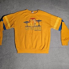 Disney THE LION KING Sweatshirt XL Hakuna Matata NO WORRIES Yellow